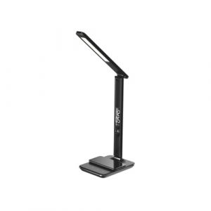WE Lampe de bureau avec la charge induction Qi 10W, fonction réveil, affichage de l