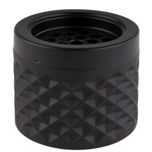 APS 558 Cendrier anti-vent, noir mat, givré, diamètre : 9,5 cm, hauteur : 8 cm, avec fermeture à baïonnette