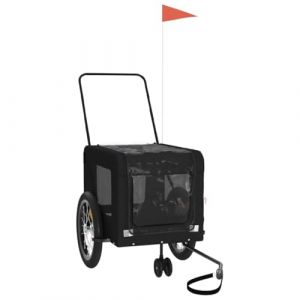 VidaXL Remorque de v&eacute;lo pour animaux de compagnie noir