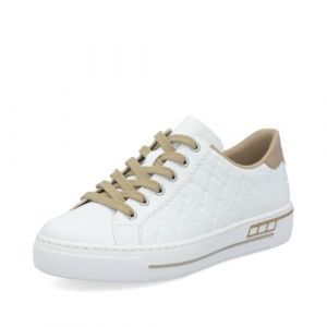 Rieker Femme Chaussures à Lacets L88W2, Dame Chaussures Confortables,Chaussure Basse Confort,Lacets,Confortable,Blanc (Weiss / 80),42 EU / 8 UK