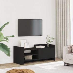 VidaXL Meuble TV Noir 100x35x40 cm Bois d'ingénierie, support TV, buffet TV, meuble multimédia, banc TV, armoire hifi, centre de divertissement