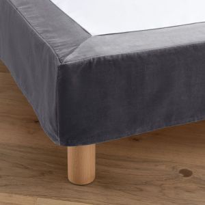 Image de Cac sommier velours, Velvet Anthracite Taille 140X190 cm;160X200 cm;90X190 cm