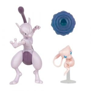 Pokémon Pack de 2 Figurines de Combat Comprend Les Figurines de Combat Mew de 5 cm et Mewtwo de 11 cm