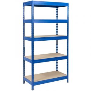 &Eacute;tag&egrave;re m&eacute;tallique de Rangement renforc&eacute;e &agrave; Charge Lourde 5 &Eacute;tages Bleu 180 x 90 x 60 cm
