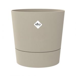 Elho FOSS Rond 43cm - Pot de Fleurs pour Int&eacute;rieur - Plastique 100% Recycl&eacute; - &Oslash; 43 x H 42.5 - Beige/Beige Champignon