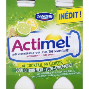 Danone Actimel - Yaourt &agrave; boire sucr&eacute; citron vert yuzu gingembre