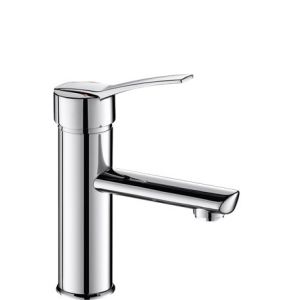 Delabie Mitigeur lavabo chrom&eacute; - Manette pleine - bec fixe 120 mm - 5 L/min