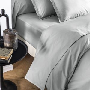 Someo Drap housse coton percale bonnet 30 cm Galet 90x190