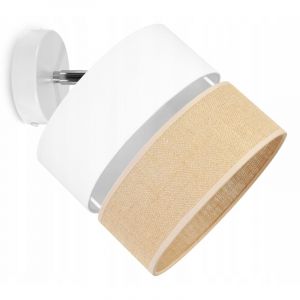 Plafonnier Applique Abat-Jour Jute 20 Cm Blanc