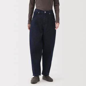 Pantalon coupe cocon en denim et kapok m&eacute;lang&eacute; pour femme