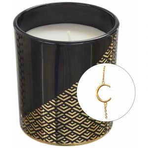 Bougie parf ée avec bijoux surprise 8 cm Noir et or Noir Et Or