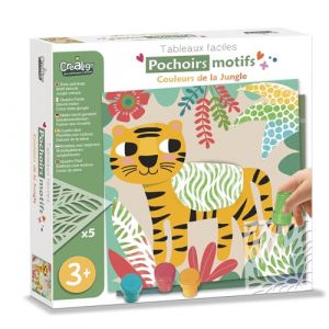 Crea Lign' Coffret Loisirs Créatifs - Pochoirs Motifs - Couleurs de la Jungle