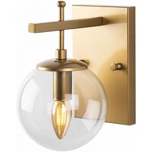 Applique Murale Interieur, Lampe Murale Industrielle Bois, Or 15x20x15 cm