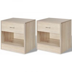 Image de Table de nuit c vet commode armoire meuble chambre 2 pcs avec tiroir couleur de c ne 1402135