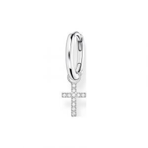 Image de Thomas Sabo Créole unique avec pendentif croix argent Argent sterling 925 Gris