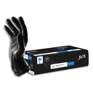 Image de Gants Nitrile non poudrés Taille 7/S Coloris noir boîte de 100