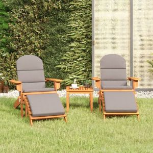 VidaXL Ensemble de salon de jardin Adirondack 3 pcs bois acacia solide Grey
