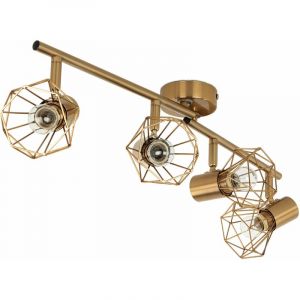 Plafonnier réglable en métal en laiton 4 flammes