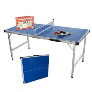 Skandika Table de tennis de table enfants Pliable Raquettes Balles Filet + coffret de jeux classiques