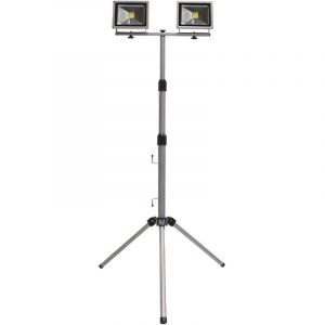 Image de 7hsevenon - Trépied télescopique avec projecteur led extérieur 2x20W Aluminium 4000K Outdoor - Gris