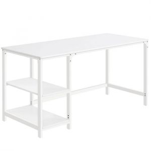 Bureau avec rangement avec 2 étagères 60 x 140 x 76 cm blanc érable