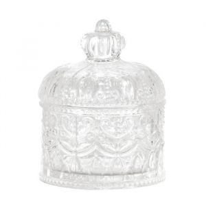 Bonbonni&egrave;re verre joyau couronne royale 12.5x9cm - g&eacute;n&eacute;rique 4831