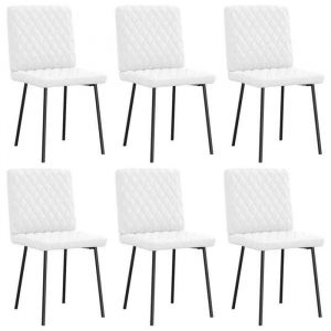 VidaXL Chaises &agrave; manger lot de 6 blanc similicuir