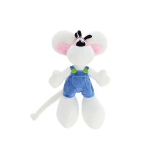 Diddl - Peluche en Salopette Bleue 20cm - Mati&egrave;re 100% Recycl&eacute;e - Peluche &Eacute;coresponsable et Douce - Cadeau Nostalgie Enfant & Collection Ann&eacute;es 90 - Cadeau Enfant et Adulte