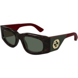 Gucci Femme GG1664S 002 Lunettes de soleil Acétate Havane Vert Carré