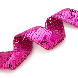 Creavea Galon paillettes - 24 mm - Rose fuchsia - Au mètre (sur mesure)