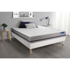 Image de Ensemble matelas 180x200 ACTIMEMO SOFT 3zones de confort + sommier KIT blanc