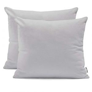 DecoKing 2 Taies d'oreiller 50x60 cm Coton Fermeture Éclair Acier Gris Amber
