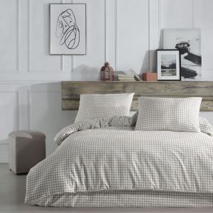 Terre de Nuit Parure de lit Vichy 260x240 Beige