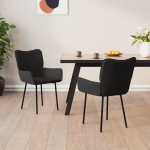 VidaXL Mercatoxl - Chaises à manger lot de 2 Noir Velours