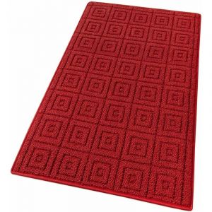 Emmevi - Tapis de Cuisine 3D Coureur Bordé Absorbant Antidérapant Lavable En Différentes Tailles Bordeaux - 57x40 cm