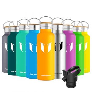 Super Sparrow Gourde Isotherme - Bouteille Isotherme - 750ml - Gourde Inox Bouche Standard - Gourde Sport Étanche - Gourde Enfant sans BPA, pour Sport, Gym, Voyage