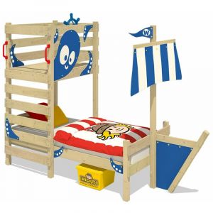 Image de Wickey Lit enfant, Lit maison Crazy Bounty bâche bleu Lit en bois 90 x 200 cm