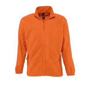 Sol's North - Veste Polaire Homme - Matière Micro Polaire - Anti-bouloche - Poignées élastiquées - Orange - 4XL