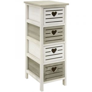 Image de Aubry Gaspard Commode en bois ajouré Coeur 4 tiroirs Multicolore