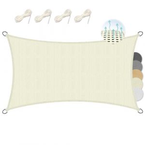 Sol Royal Voile d'ombrage 500x700 cm Beige - SolVision HS9 - HDPE Tissus respirant - Protection solaire et UV