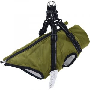 VidaXL Manteau pour chiens avec harnais imperm&eacute;able r&eacute;fl&eacute;chissant L28