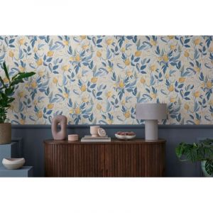 Livingwalls Pv/int bourgeons bleu