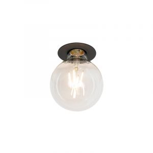 Image de Qazqa Moderne Smart Inbouwspot Zwart Incl. Wifi G95 Lichtbron - Insight Aluminium Noir Rond / Luminaire / Lumiere / &Eacute;clairage / Int&eacute;rieur / Salon / Cuisine E27 Max. 1 X 11 Watt
