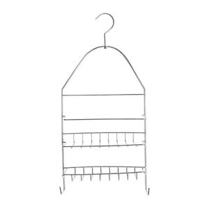 Tendance Serviteur de douche en m&eacute;tal chrome avec crochet H 46 cm