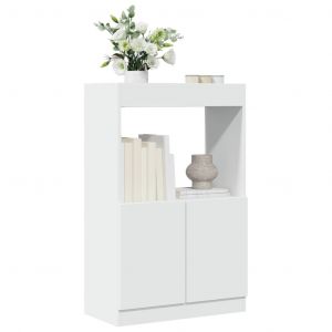 VidaXL Buffet Haut Blanc 63x33x100 Cm Bois D'ing&eacute;nierie