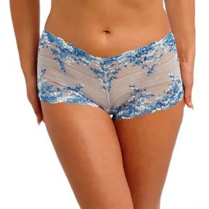 Shorty en dentelle bleu