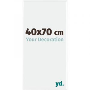 Yd. - Your Decoration - 40x70 cm - Cadre Photo en Plastique Avec Verre acrylique - Anti-Reflet - Excellente Qualité - Blanc Brillant - Cadre