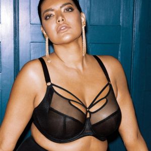 Soutien-gorge plongeant à armatures - Noir SACHI