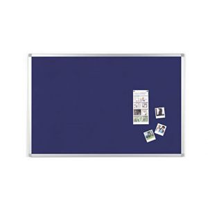 BoardsPlus Tableau d'Affichage en Feutre Bleu, 90 x 60 cm, Cadre en Al ini 5603750488835