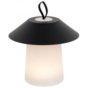 Qazqa Lampe de table noire avec LED rechargeable à intensité variable en 3 étapes - Ivan